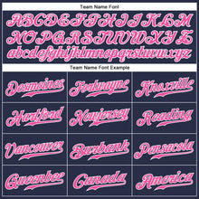 Load image into Gallery viewer, Custom Navy Pink-White Authentic Sleeveless Baseball Jersey
