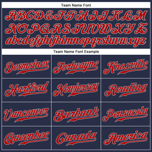 Custom Navy Red-Gray Authentic Sleeveless Baseball Jersey