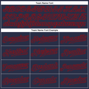 Custom Navy Navy-Red Authentic Sleeveless Baseball Jersey