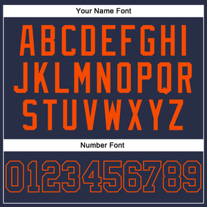 Custom Navy Navy-Orange Authentic Sleeveless Baseball Jersey