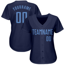 Load image into Gallery viewer, Custom Navy Light Blue Authentic Baseball Jersey
