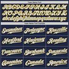 Load image into Gallery viewer, Custom Navy Gold-White Authentic Baseball Jersey
