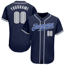 Load image into Gallery viewer, Custom Navy Gray-White Authentic Baseball Jersey
