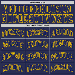 Custom Navy Navy-Gold Authentic Throwback Basketball Jersey