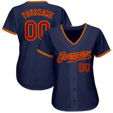 Load image into Gallery viewer, Custom Navy Red-Gold Authentic Baseball Jersey
