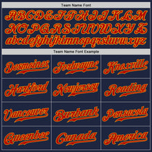 Load image into Gallery viewer, Custom Navy Red-Gold Authentic Baseball Jersey
