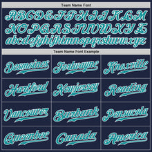 Load image into Gallery viewer, Custom Navy Teal-White Authentic Baseball Jersey
