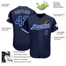 Load image into Gallery viewer, Custom Navy Royal-White Authentic Baseball Jersey
