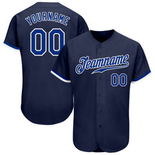 Load image into Gallery viewer, Custom Navy Royal-White Authentic Baseball Jersey
