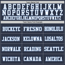 Load image into Gallery viewer, Custom Navy Light Blue-White Mesh Authentic Football Jersey
