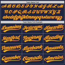 Load image into Gallery viewer, Custom Navy Crimson-Gold Authentic Baseball Jersey
