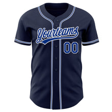 Load image into Gallery viewer, Custom Navy Royal-White Authentic Baseball Jersey
