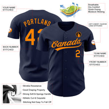 Load image into Gallery viewer, Custom Navy Bay Orange-Navy Authentic Baseball Jersey
