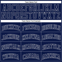 Load image into Gallery viewer, Custom Navy Navy-Gray Authentic Throwback Basketball Jersey
