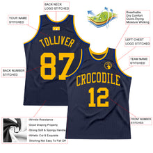 Load image into Gallery viewer, Custom Navy Gold-Royal Authentic Throwback Basketball Jersey
