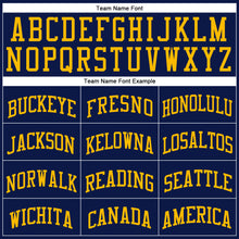 Load image into Gallery viewer, Custom Navy Gold-Royal Authentic Throwback Basketball Jersey
