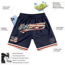 Load image into Gallery viewer, Custom Navy Vintage USA Flag-Cream Authentic Throwback Basketball Shorts
