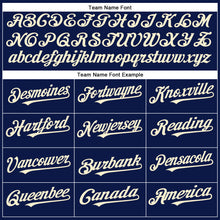 Load image into Gallery viewer, Custom Navy Cream Authentic Baseball Jersey

