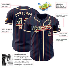 Load image into Gallery viewer, Custom Navy Red Pinstripe Vintage USA Flag-City Cream Authentic Baseball Jersey
