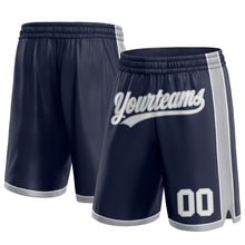 Load image into Gallery viewer, Custom Navy White-Gray Authentic Basketball Shorts
