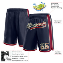 Load image into Gallery viewer, Custom Navy Vintage USA Flag Maroon-Cream Authentic Basketball Shorts
