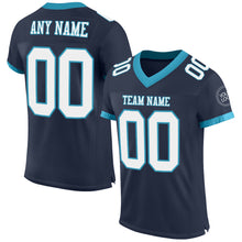 Load image into Gallery viewer, Custom Navy White-Panther Blue Mesh Authentic Football Jersey
