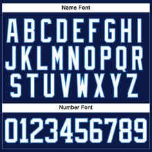 Load image into Gallery viewer, Custom Navy White-Powder Blue Hockey Lace Neck Jersey
