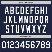 Load image into Gallery viewer, Custom Navy White Pinstripe Authentic Baseball Jersey
