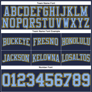 Custom Stitched Navy Light Blue-Yellow Football Pullover Sweatshirt Hoodie