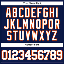 Load image into Gallery viewer, Custom Navy White-Orange Authentic Baseball Jersey
