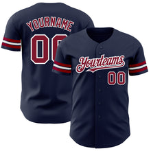 Load image into Gallery viewer, Custom Navy Crimson-White Authentic Baseball Jersey
