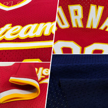 Load image into Gallery viewer, Custom Navy Orange-Blue Authentic Throwback Baseball Jersey
