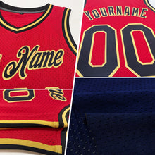 Load image into Gallery viewer, Custom Navy Gold-Orange Authentic Throwback Basketball Jersey
