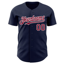 Load image into Gallery viewer, Custom Navy Maroon-White Authentic Baseball Jersey
