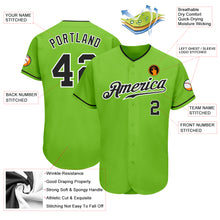 Load image into Gallery viewer, Custom Neon Green Black-White Authentic Baseball Jersey
