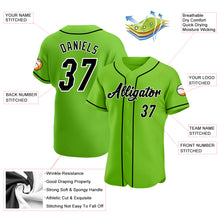 Load image into Gallery viewer, Custom Neon Green Black-White Authentic Baseball Jersey
