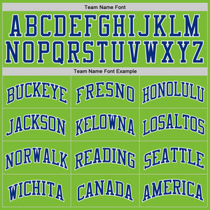 Custom Neon Green Royal-White Authentic Basketball Jersey