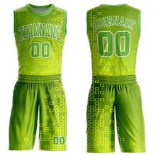 Load image into Gallery viewer, Custom Neon Green Neon Green-Gold Round Neck Sublimation Basketball Suit Jersey
