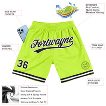 Load image into Gallery viewer, Custom Neon Green Black-White Authentic Throwback Basketball Shorts
