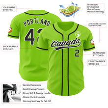 Load image into Gallery viewer, Custom Neon Green Black-White Authentic Baseball Jersey
