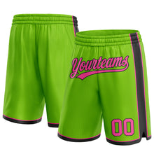 Load image into Gallery viewer, Custom Neon Green Pink-Black Authentic Basketball Shorts
