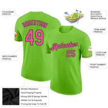 Load image into Gallery viewer, Custom Neon Green Pink-Black Performance T-Shirt
