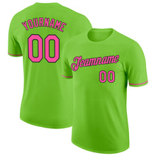 Load image into Gallery viewer, Custom Neon Green Pink-Black Performance T-Shirt
