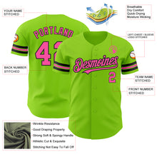 Load image into Gallery viewer, Custom Neon Green Pink-Black Authentic Baseball Jersey
