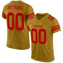 Load image into Gallery viewer, Custom Old Gold Red Mesh Authentic Football Jersey
