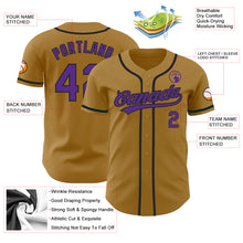 Load image into Gallery viewer, Custom Old Gold Purple-Black Authentic Baseball Jersey
