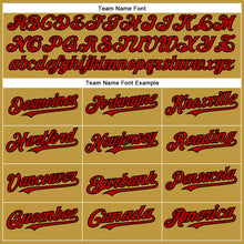 Load image into Gallery viewer, Custom Old Gold Red-Black Authentic Baseball Jersey
