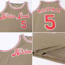 Load image into Gallery viewer, Custom Olive Red-White Authentic Throwback Salute To Service Basketball Jersey
