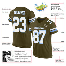 Load image into Gallery viewer, Custom Olive White-Light Blue Mesh Authentic Salute To Service Football Jersey
