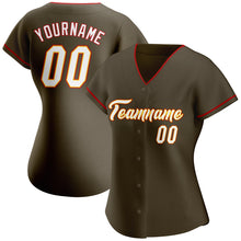 Load image into Gallery viewer, Custom Olive White-Gold Authentic Salute To Service Baseball Jersey
